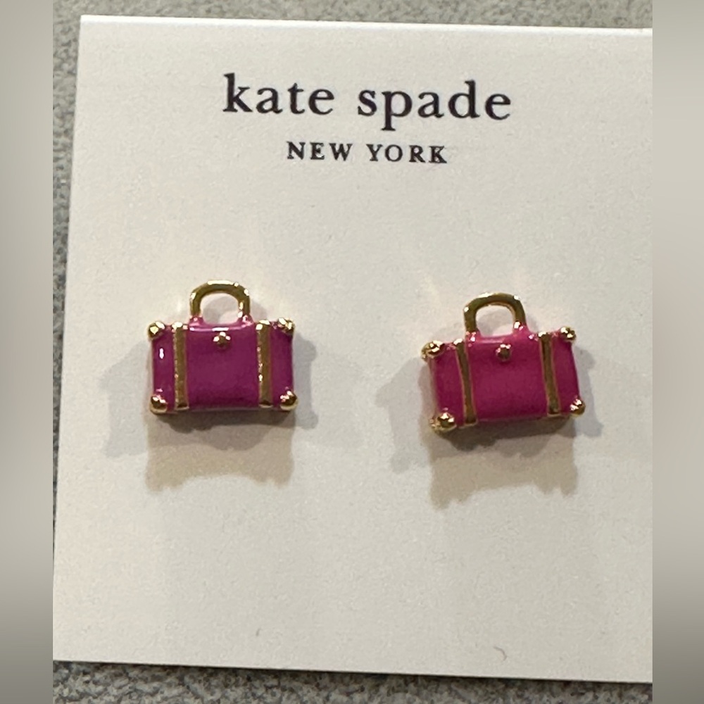 Kate Spade Away We Go Suitcase Studs - New - Picture 6 of 7